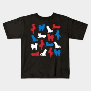 Patriotic Shiba Inu Dog America Flag 4Th Of July Kids T-Shirt